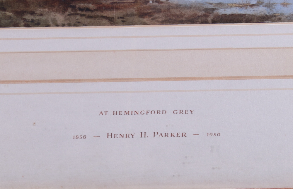 Henry H Parker: a pair of watercolours, "Riverway" and "At Hemingford Grey", 14" x 21", in gilt - Image 2 of 10