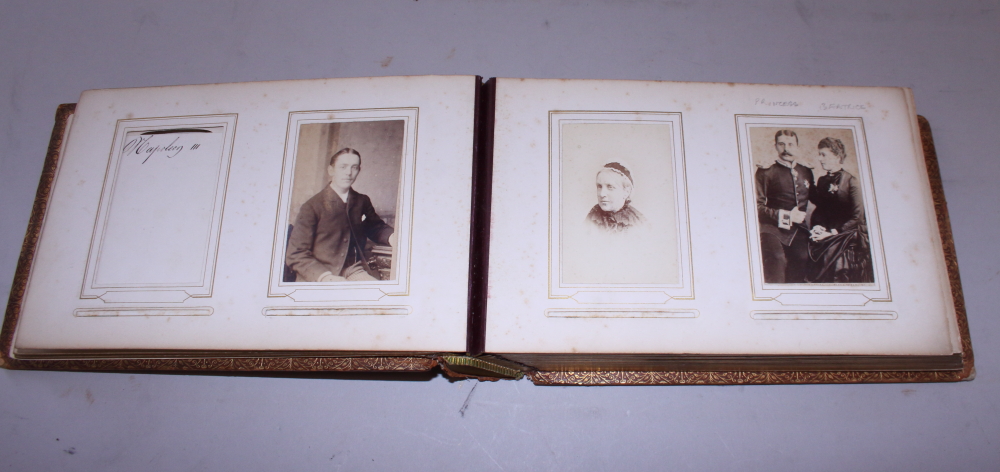 A Victorian carte de visite album with portraits of royalty and other photographs, seventy-five - Image 2 of 3