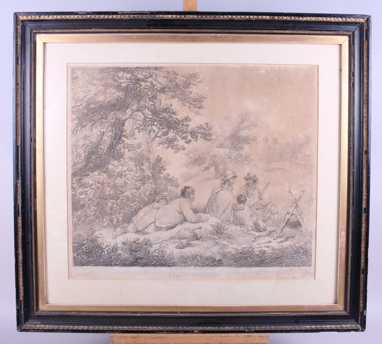 An early 19th century print, "Tired Gypsies", 17" x 19", in Hogarth frame - Image 2 of 2