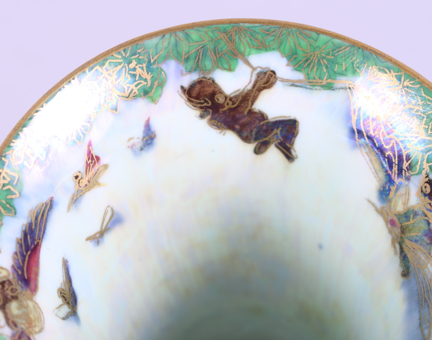 A Wedgwood Fairyland lustre "Butterfly Woman" pattern trumpet vase, designed by Daisy Makeig- - Bild 10 aus 11