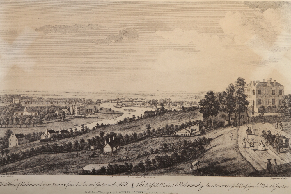 A print, East view of King Henry VII's palace on Richmond Green, and other prints, Inns of Court, - Image 8 of 10
