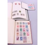 Two stamp albums, including Empire and pre-war Germany and a stock book, mostly Great Britain and