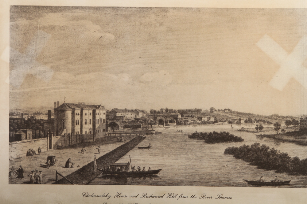A print, East view of King Henry VII's palace on Richmond Green, and other prints, Inns of Court, - Image 7 of 10