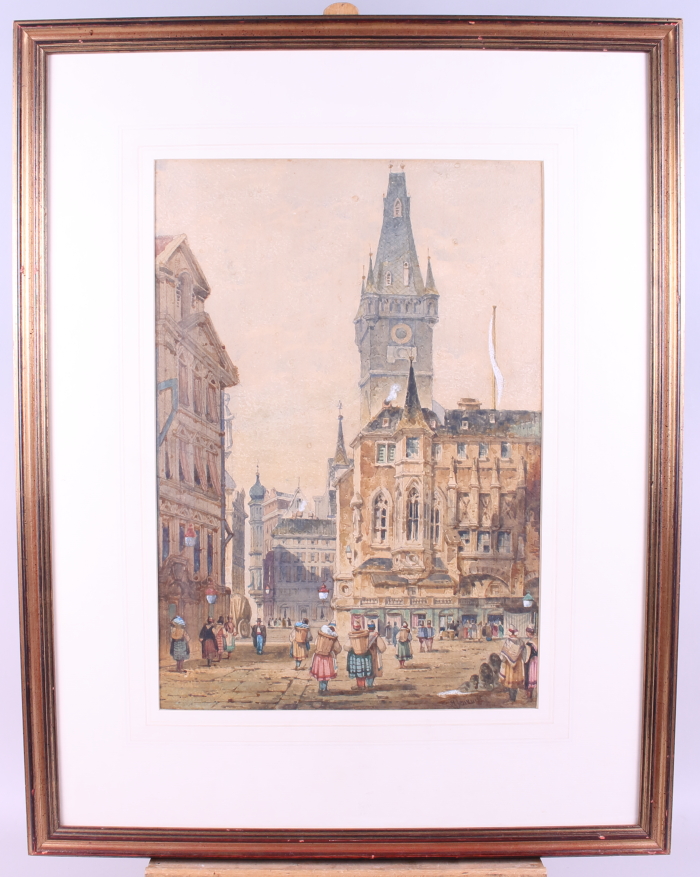 H Jenkins: watercolours, Parisian scene, 16 1/4" x 11 1/2", in gilt frame - Image 2 of 3