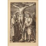Albrecht Durer, 1511: "Crucifixion" (engraved passion), 4 1/2" x 3", in ebonised strip frame