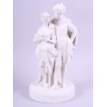 A 19th century Royal Worcester Kerr and Bins Parian figure group, 12 1/2" high