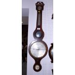 A 19th century mahogany and line inlaid cased barometer, thermometer, hydrometer and level by D
