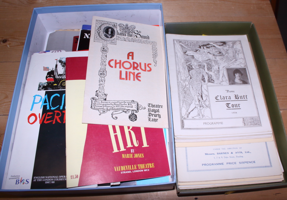 A collection of 1920s theatre and concert programmes and a number of later theatre programmes,