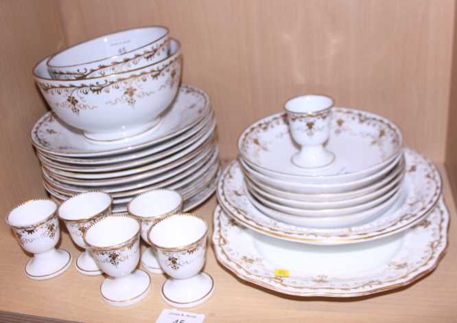 A 19th century bone china gilt decorated part breakfast service