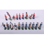 A Britains lead RAF band (some arms missing) and other lead soldiers various