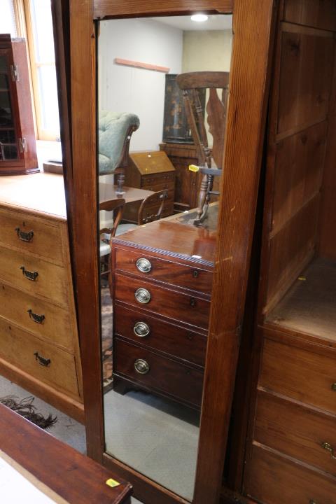 A late 19th century Wellingtonia pine wardrobe, the interior fitted chest of two short and two - Image 3 of 6