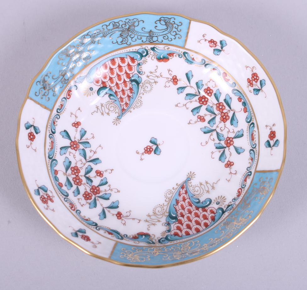 A pair of Herend "Cornucopia" pattern cabinet cups and saucers, hand-painted "Altai Saudonie" to - Image 5 of 15