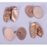 Two pairs of 9ct gold cufflinks, 9.8g