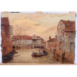 W E Cooke, 1878: oil on board, "On the Wensum Norwich", monogrammed, 8" x 11 1/2", unframed