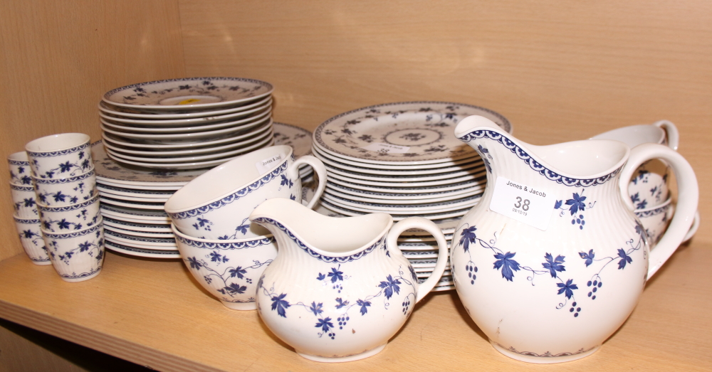 A Royal Doulton "Yorktown" pattern part combination service, including teacups, egg cups, a milk