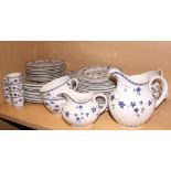 A Royal Doulton "Yorktown" pattern part combination service, including teacups, egg cups, a milk