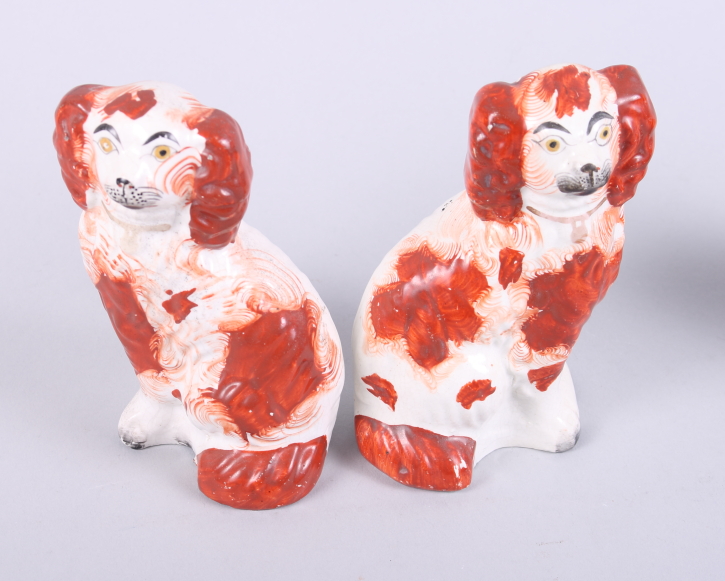 A Beswick model of a champion bull, a pair of Staffordshire spaniels and a Chinese porcelain famille - Image 6 of 10