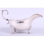 A silver sauce boat with c-scroll handle, 6.1oz troy approx