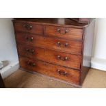 A Georgian mahogany chest of two short and three long graduated drawers, 43" wide