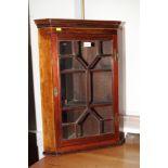 A mahogany corner cabinet enclosed glazed panel door, 20" wide, and a mid 20th century mahogany oval