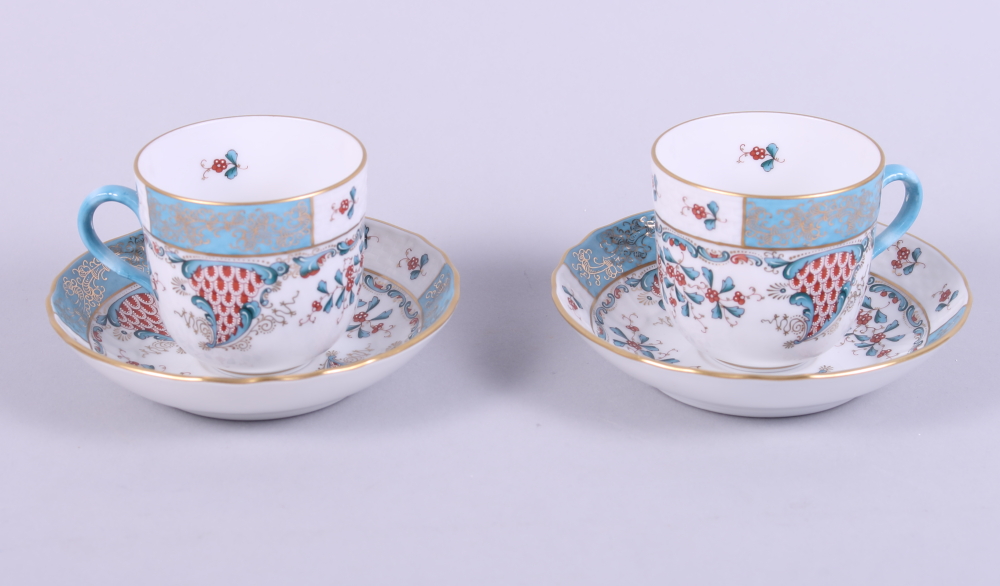 A pair of Herend "Cornucopia" pattern cabinet cups and saucers, hand-painted "Altai Saudonie" to - Image 2 of 15