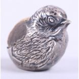 A Chester silver "hatching chick" pincushion
