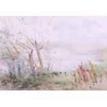 Frank Richards: watercolours, "Silvery Light, Bosham", 9" x 14", in gilt frame