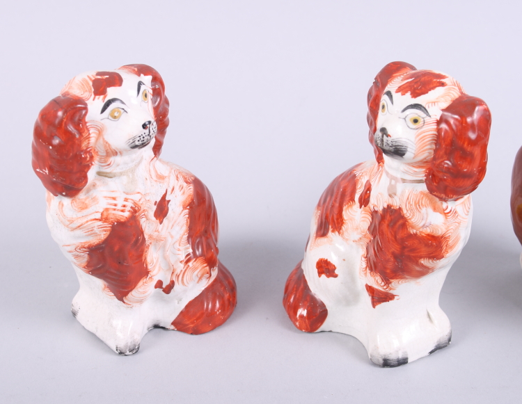 A Beswick model of a champion bull, a pair of Staffordshire spaniels and a Chinese porcelain famille - Image 5 of 10
