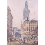 H Jenkins: watercolours, Parisian scene, 16 1/4" x 11 1/2", in gilt frame