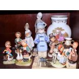 Two Lladro figures, various Goebel figures, a vase and other items