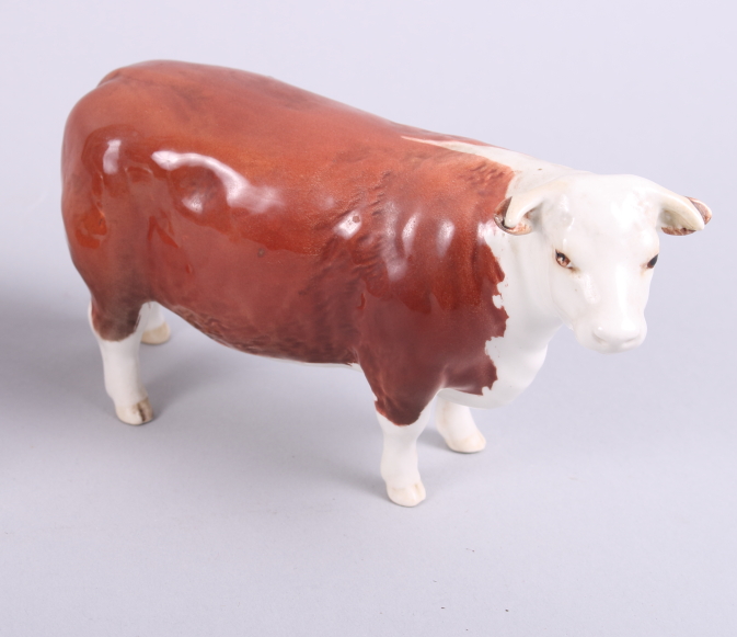 A Beswick model of a champion bull, a pair of Staffordshire spaniels and a Chinese porcelain famille - Image 8 of 10