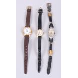 A lady's 18ct gold cased Tissot wristwatch and two other lady's wristwatches