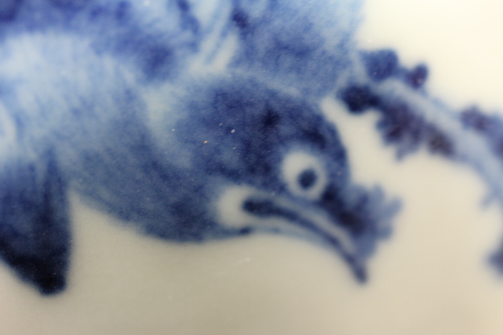 A 19th century Chinese mug, decorated boats, trees and houses, 4" high, two blue and white oviform - Image 6 of 13