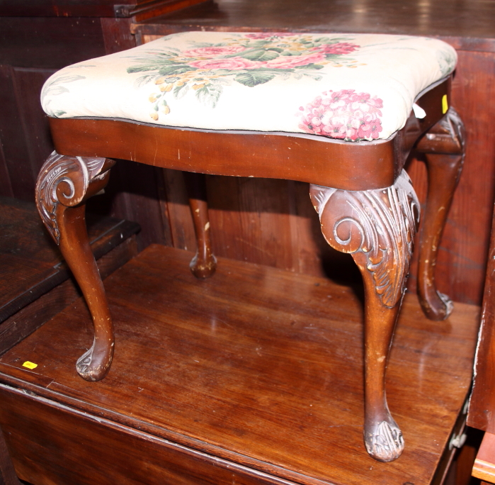 A mahogany Pembroke table, fitted one drawer, on square tapered supports, 27 1/2" wide, and a - Image 3 of 3