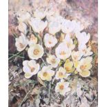 K Wood: watercolours, crocus, 12" x 10 1/2", in wash lined mount and gilt frame