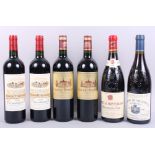 Two bottles of Chateau Grand-Peys-Lescours 2004, two bottles of Chateau Fonreaud Listrac-Medoc 2003,