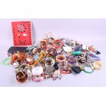 A large collection of costume jewellery, including bracelets, necklaces, earrings, etc