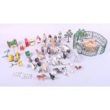A selection of Britains painted lead farm animals and various other toys