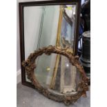 A giltwood wall mirror and other wall mirrors, various