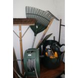 A selection of garden tools and accessories