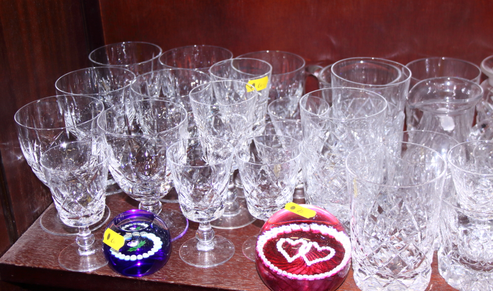 A quantity of Brierley glassware, two waisted decanters, various bowls, a Caithness paperweight - Image 2 of 3