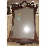 A Georgian mahogany wall mirror, 17 12" x 11 1/2"