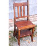 A mahogany metamorphic library step/chair