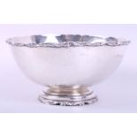 A Mexican sterling punch bowl with cast rim and foot, 18oz troy approx
