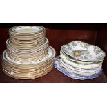 A Minton "Grasmere" pattern part dinner set for twelve and a number of other decorative plates,