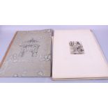 Charles J Watson: a set of seven etchings, "London Thoroughfares", in original folio cover, and