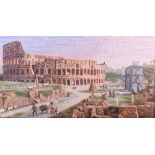 A Vatican School mosaic panel, "Colosseo 1800", 10" x 19 1/2", in gilt frame