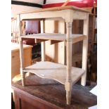 A waxed pine three-tier open washstand, 28" wide