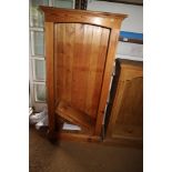 A waxed pine open bookcase, fitted adjustable shelves, on block base, 26" wide