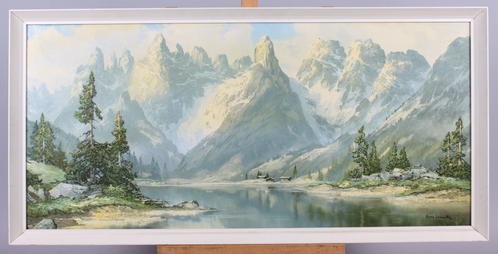 Arno Lemke: a print of the Dolomites, in white frame, a photographic print of a light house and - Bild 2 aus 6